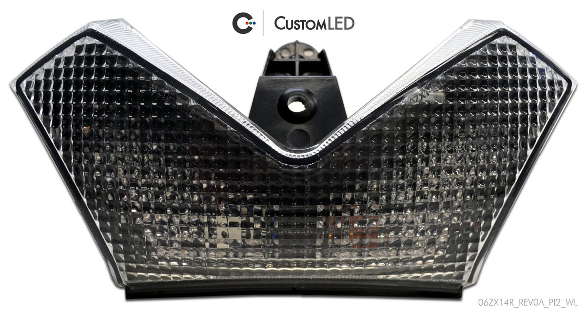 Kawasaki Ninja ZX-14R Blaster-X Feu arrière LED intégré pour les années 2006-2025 par Custom LED - Lentille transparente
