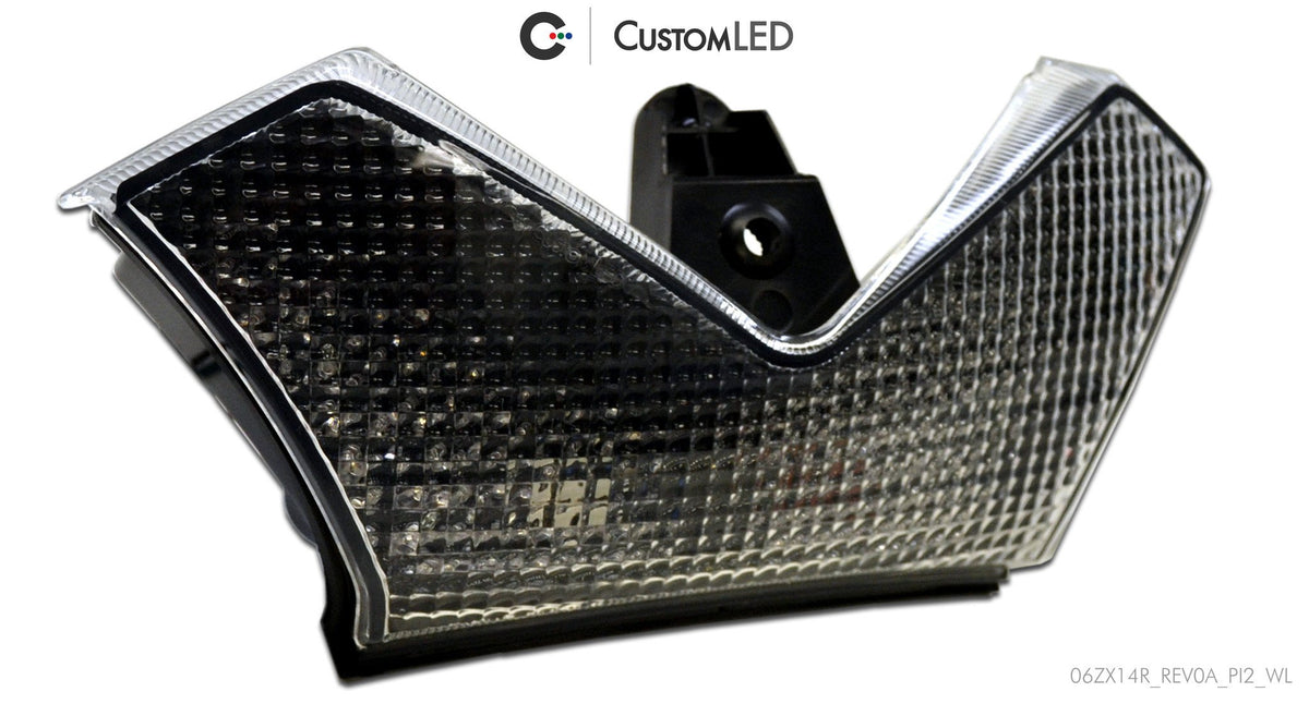 Kawasaki Ninja ZX-14R Blaster-X Feu arrière LED intégré pour les années 2006-2025 par Custom LED - Lentille transparente