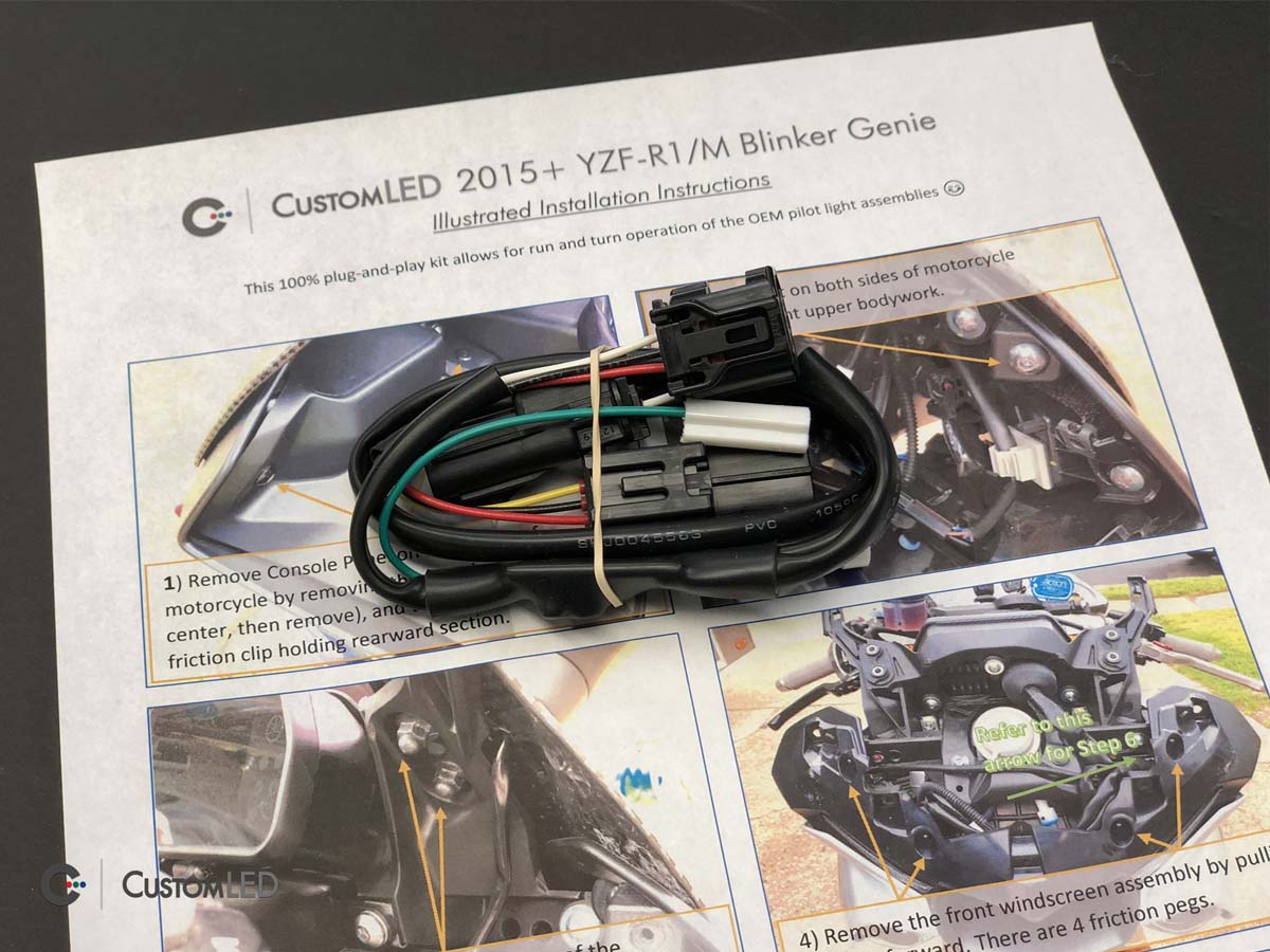R1 & R1M Mod feu de position DRL clignotant - Blinker Genie Custom LED précâblé pour R1 & R1M 2015+